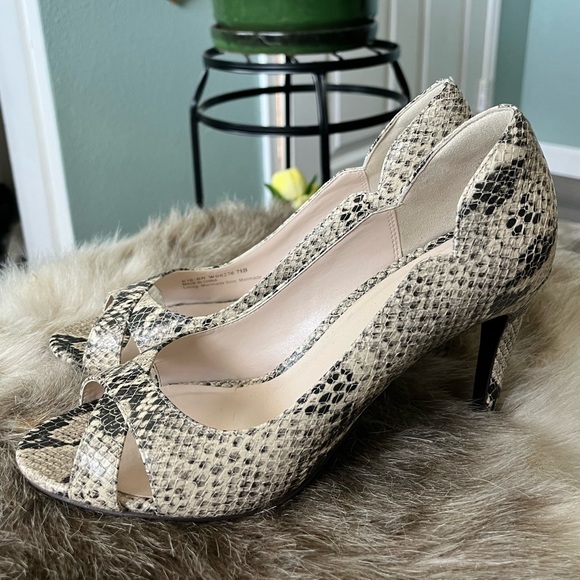 Snake Skin Styled Opened Toed Pumps🐍🐍 - Picture 2 of 4